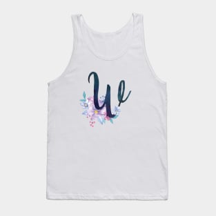 Floral Monogram W Pretty Lilac Bouquet Tank Top